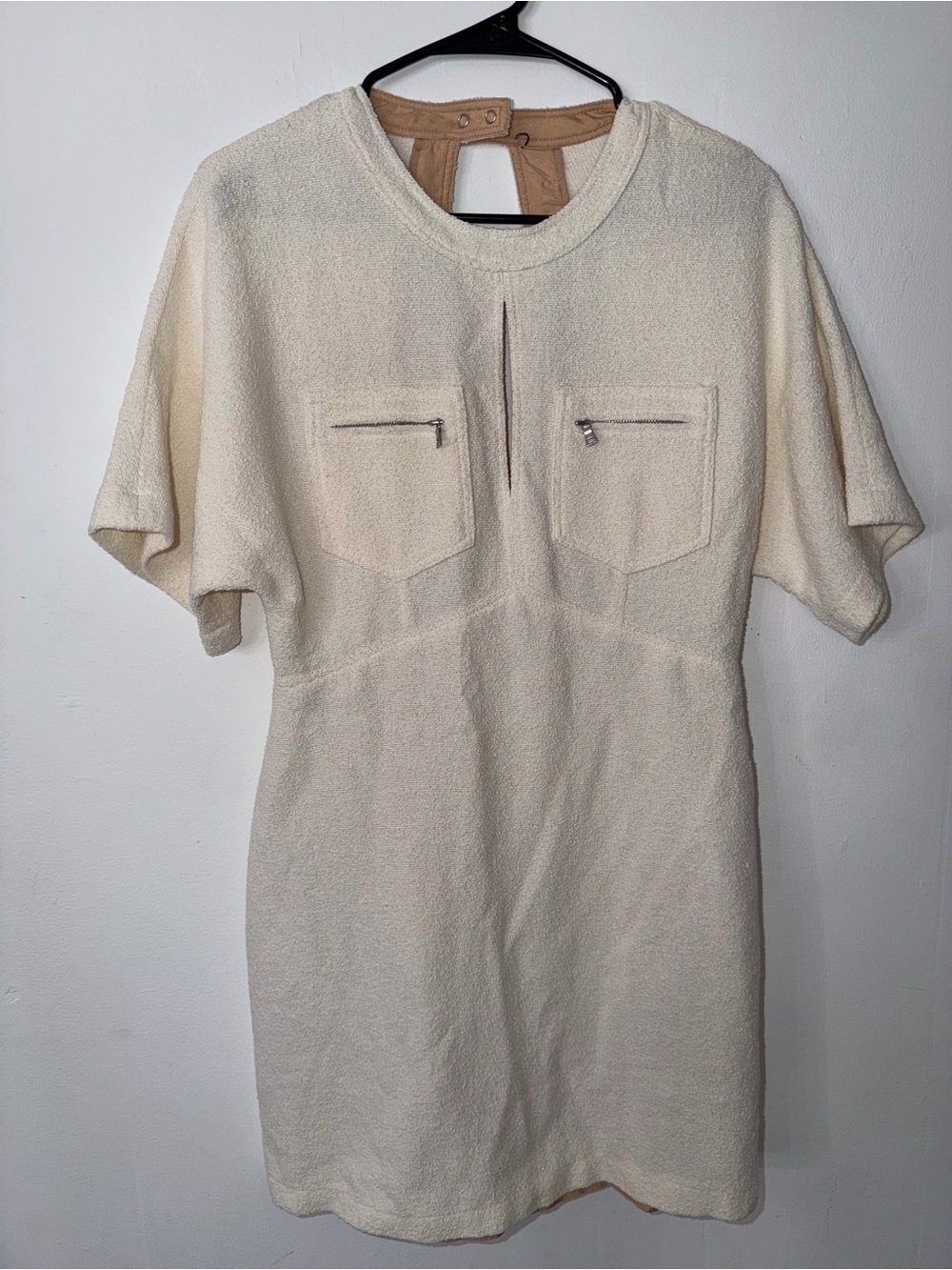 BCBGMaxAzria Cream Textured dress